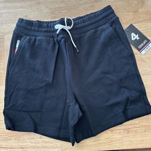 Four Laps Shorts Women's Medium Black Athletic Fit Rush Short French Terry Soft - Picture 2 of 5